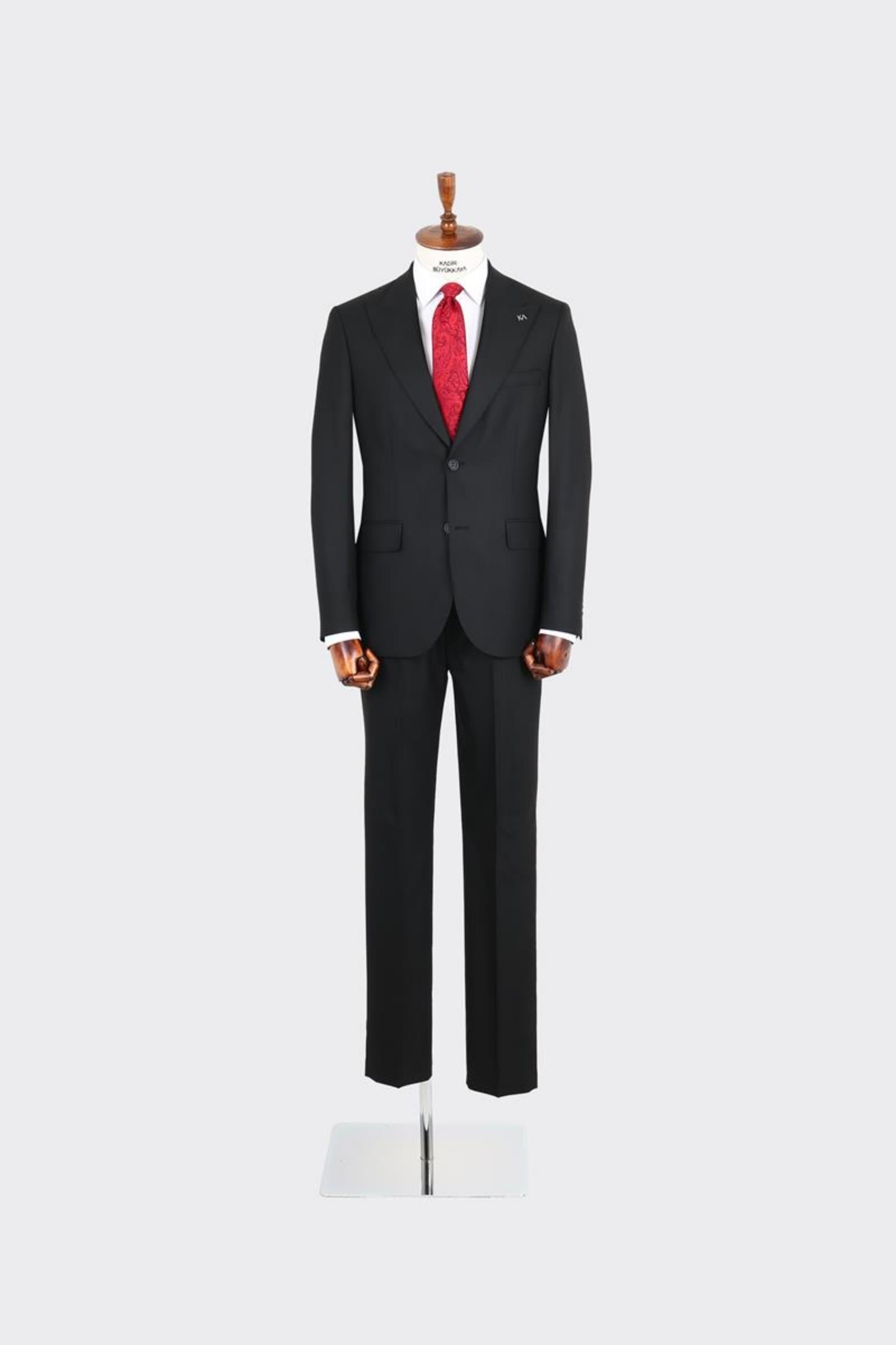 Kırlangıç Yaka İki Düğmeli Erkek Takım Elbise-KAX1350S