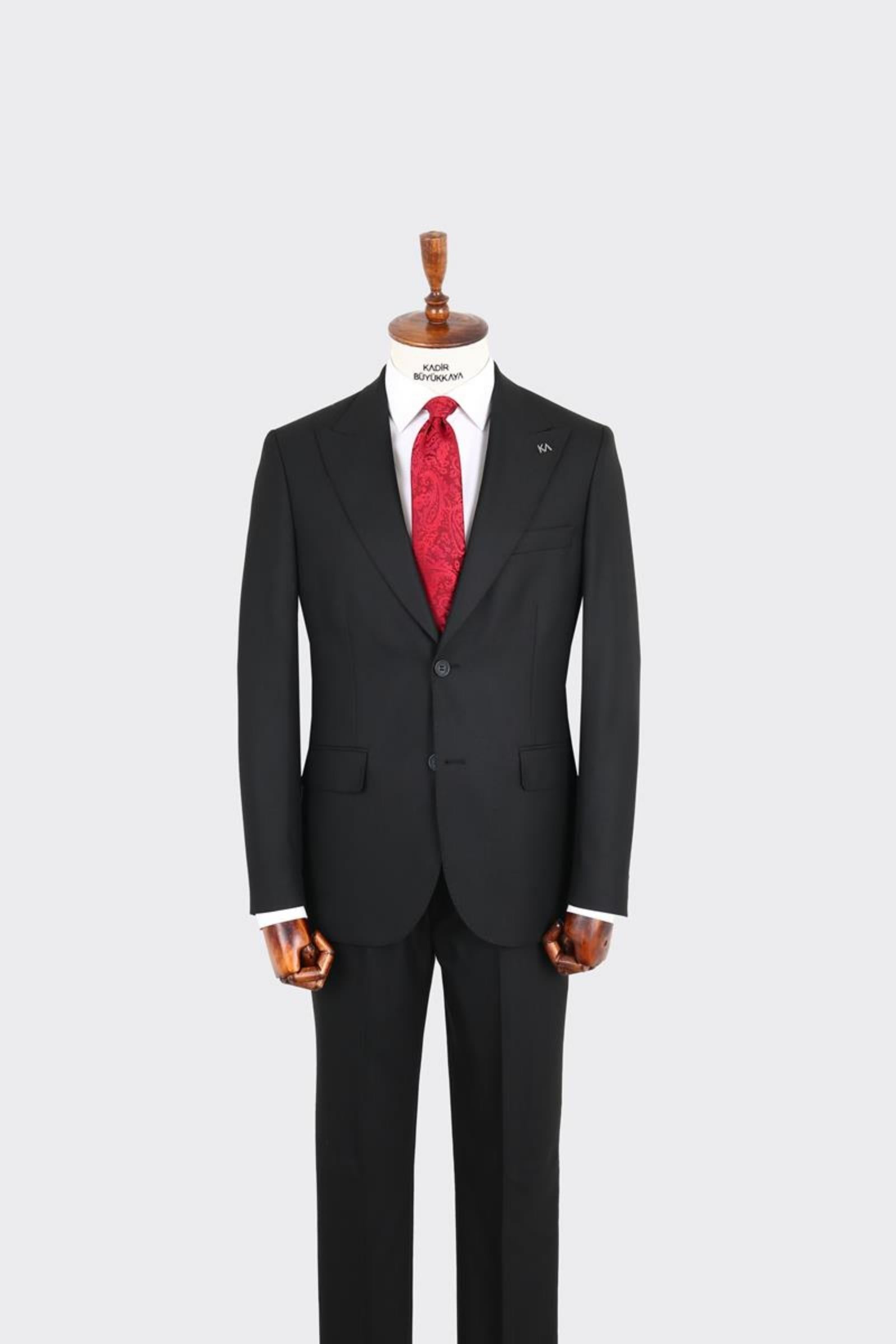 Kırlangıç Yaka İki Düğmeli Erkek Takım Elbise-KAX1350S