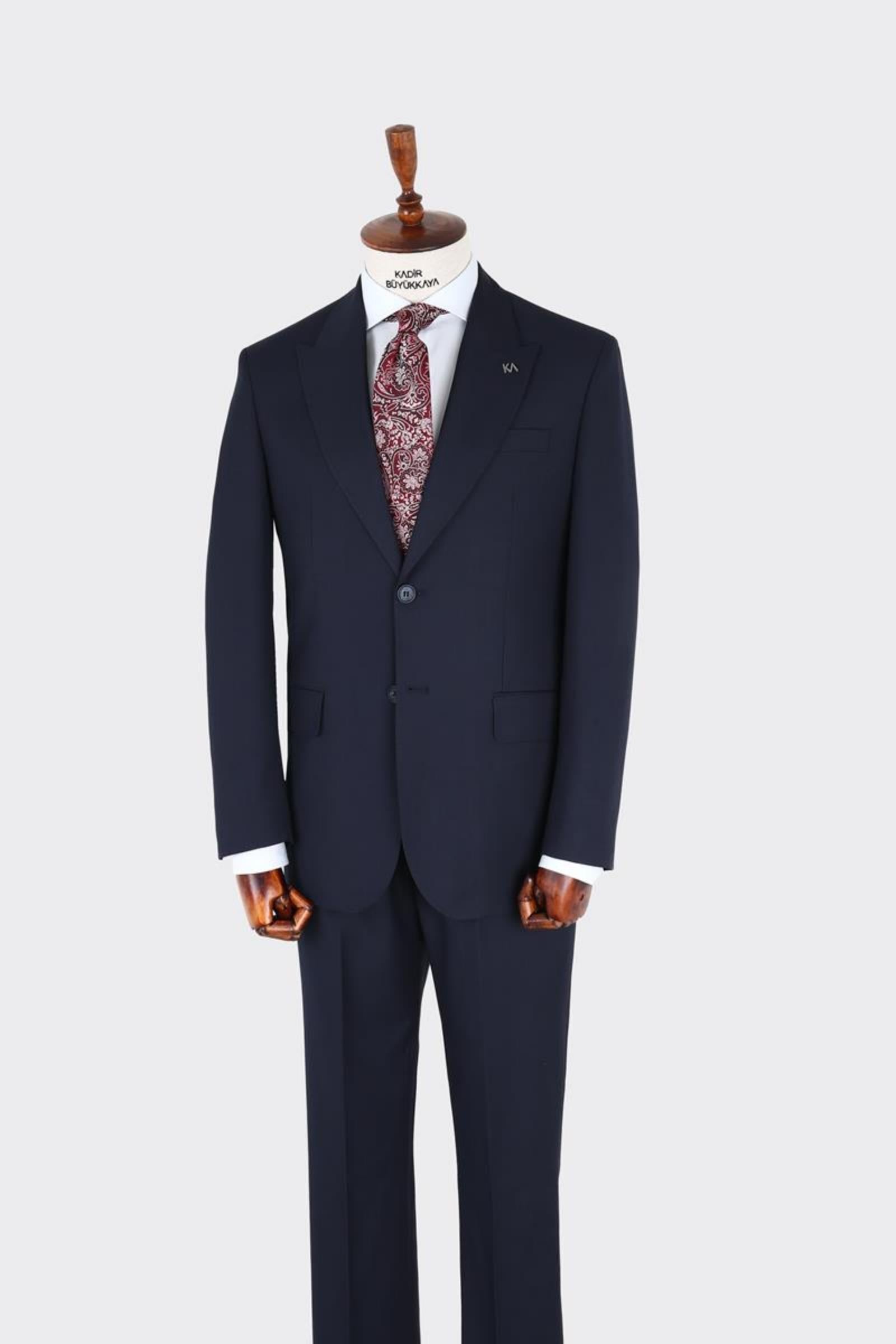 Erkek Kırlangıç Yaka İki Düğmeli  Takım Elbise-KAX1320W
