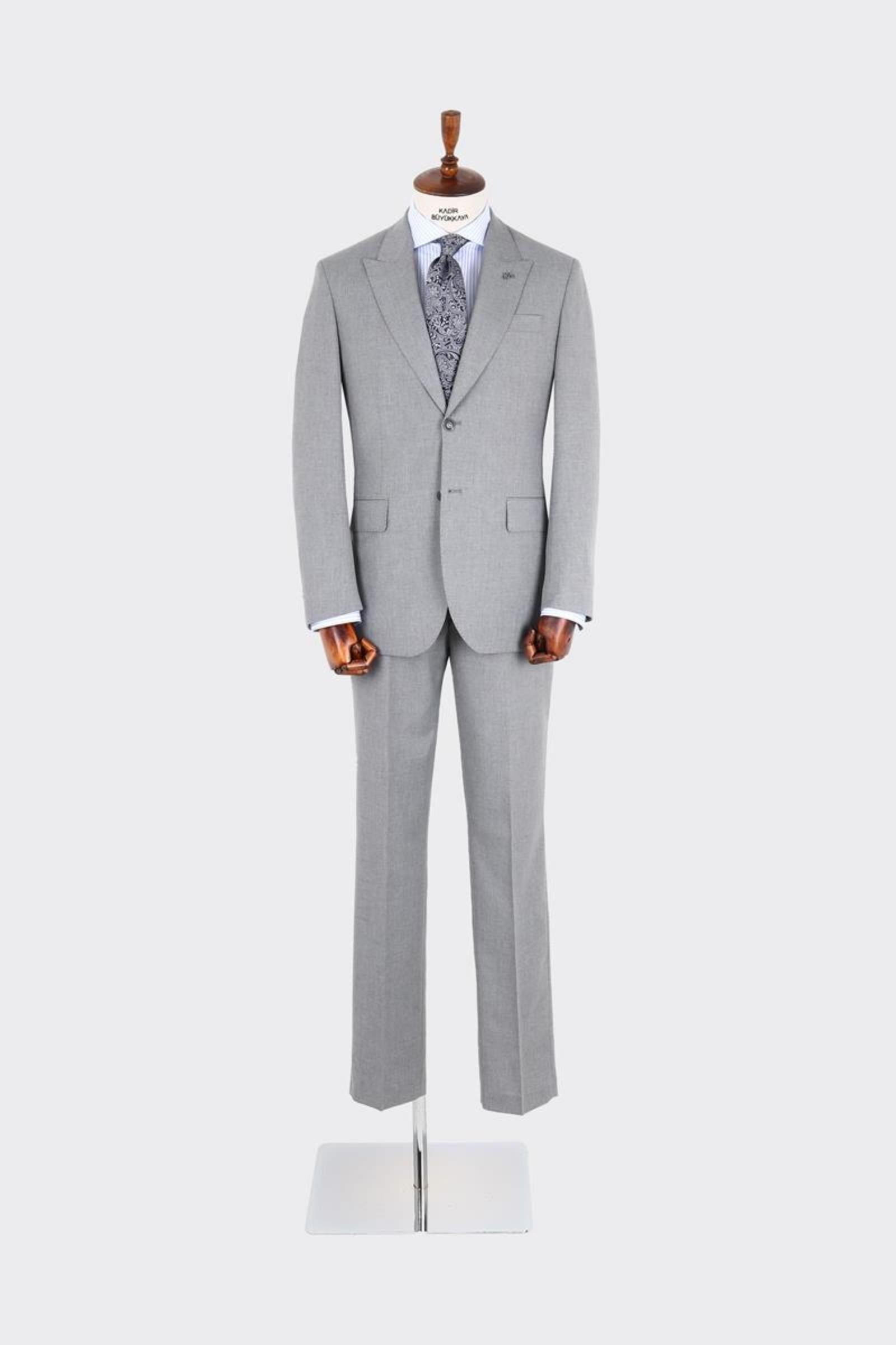 Erkek Kırlangıç Yaka İki Düğmeli  Takım Elbise-KAX1320W