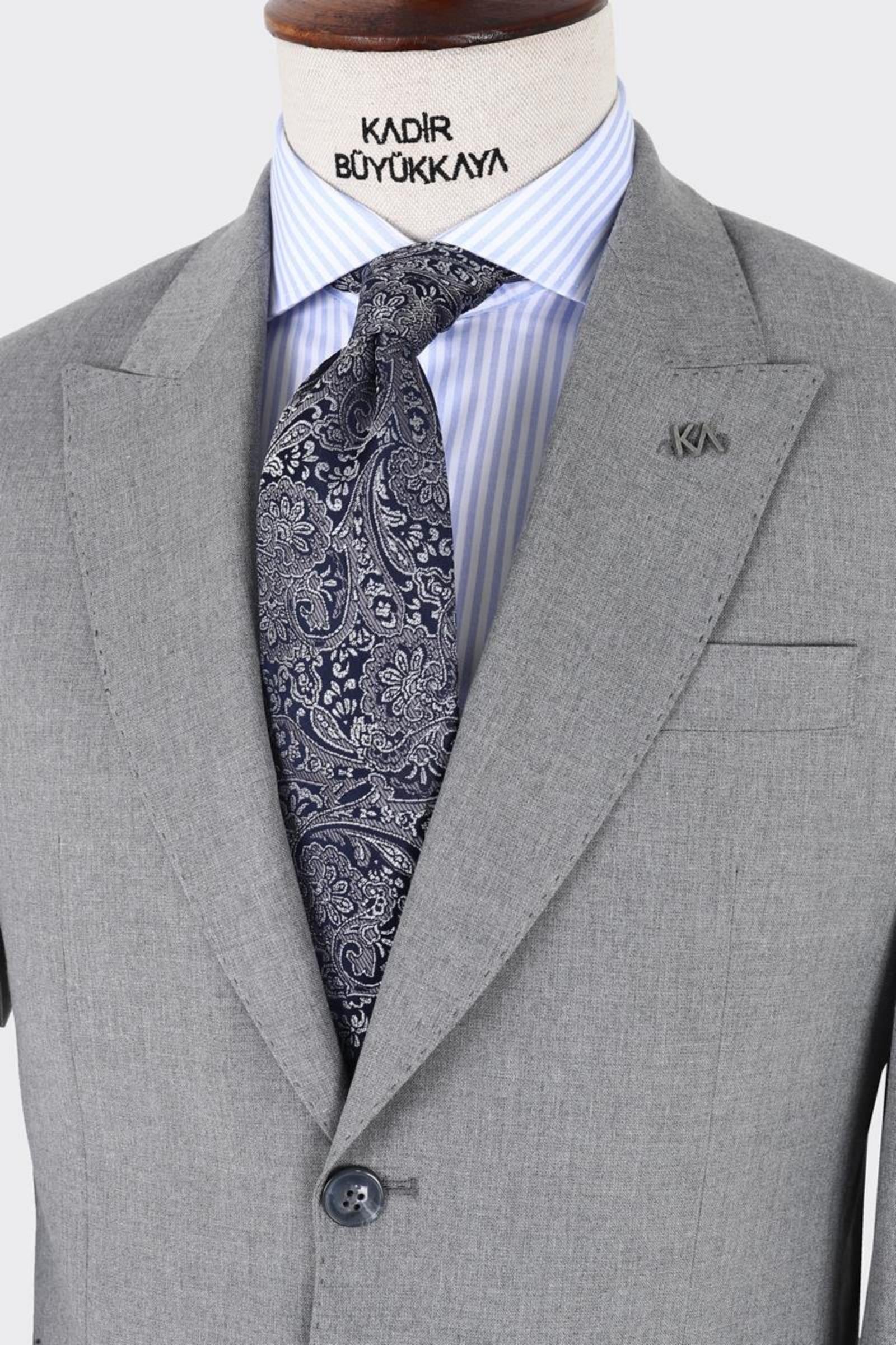 Erkek Kırlangıç Yaka İki Düğmeli  Takım Elbise-KAX1320W