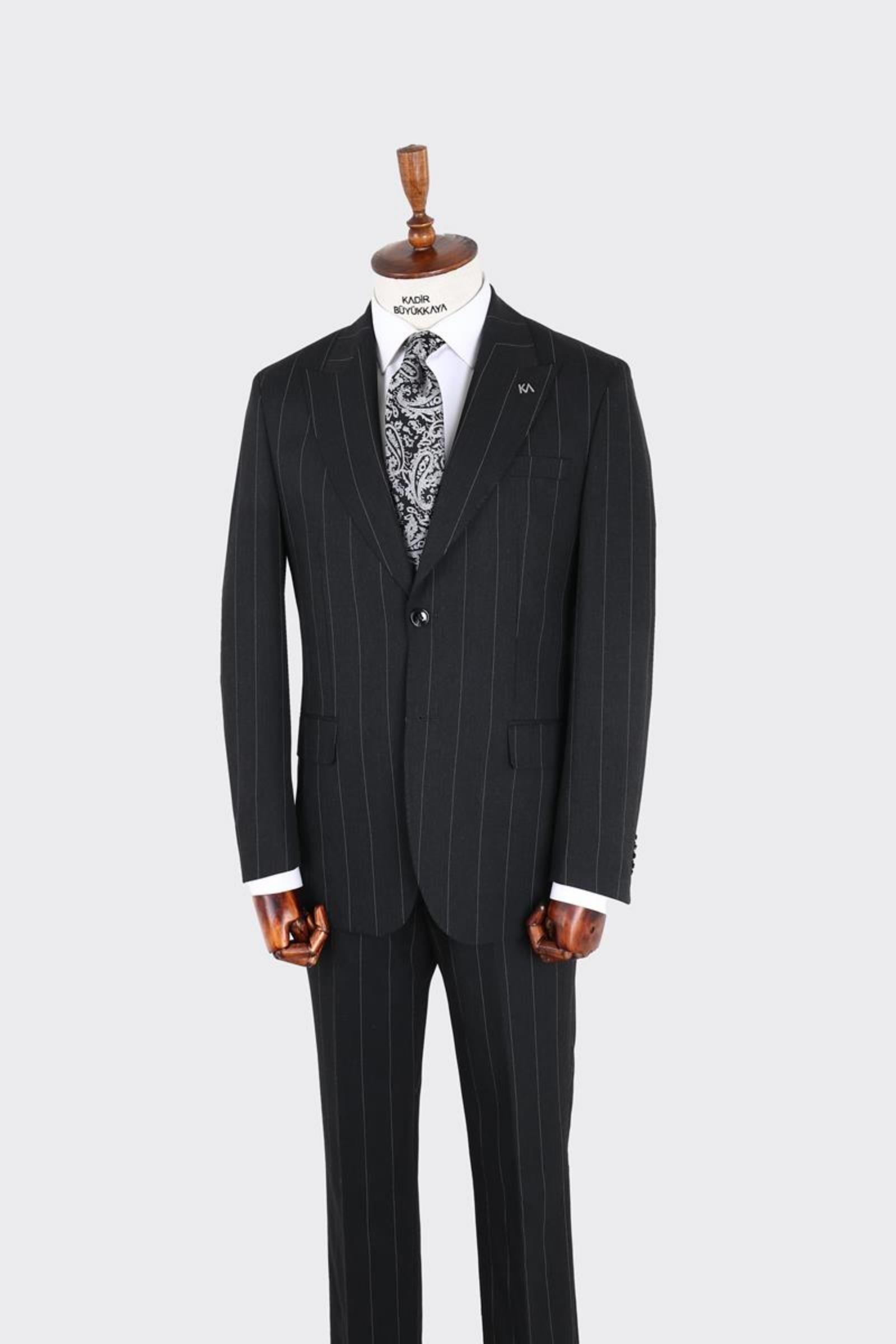 Erkek Kırlangıç Yaka İki Düğmeli  Takım Elbise-KAX1339W