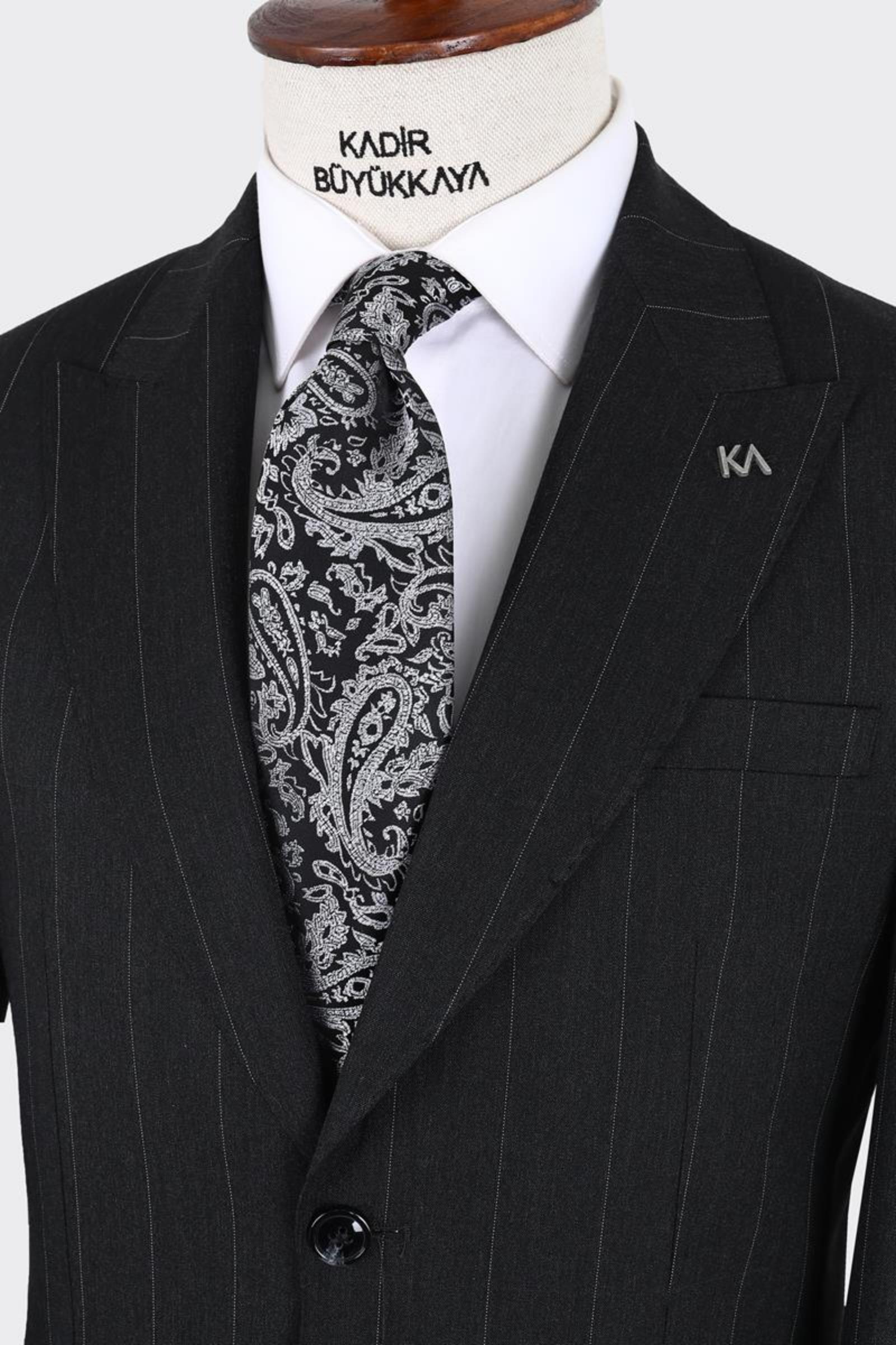 Erkek Kırlangıç Yaka İki Düğmeli  Takım Elbise-KAX1339W