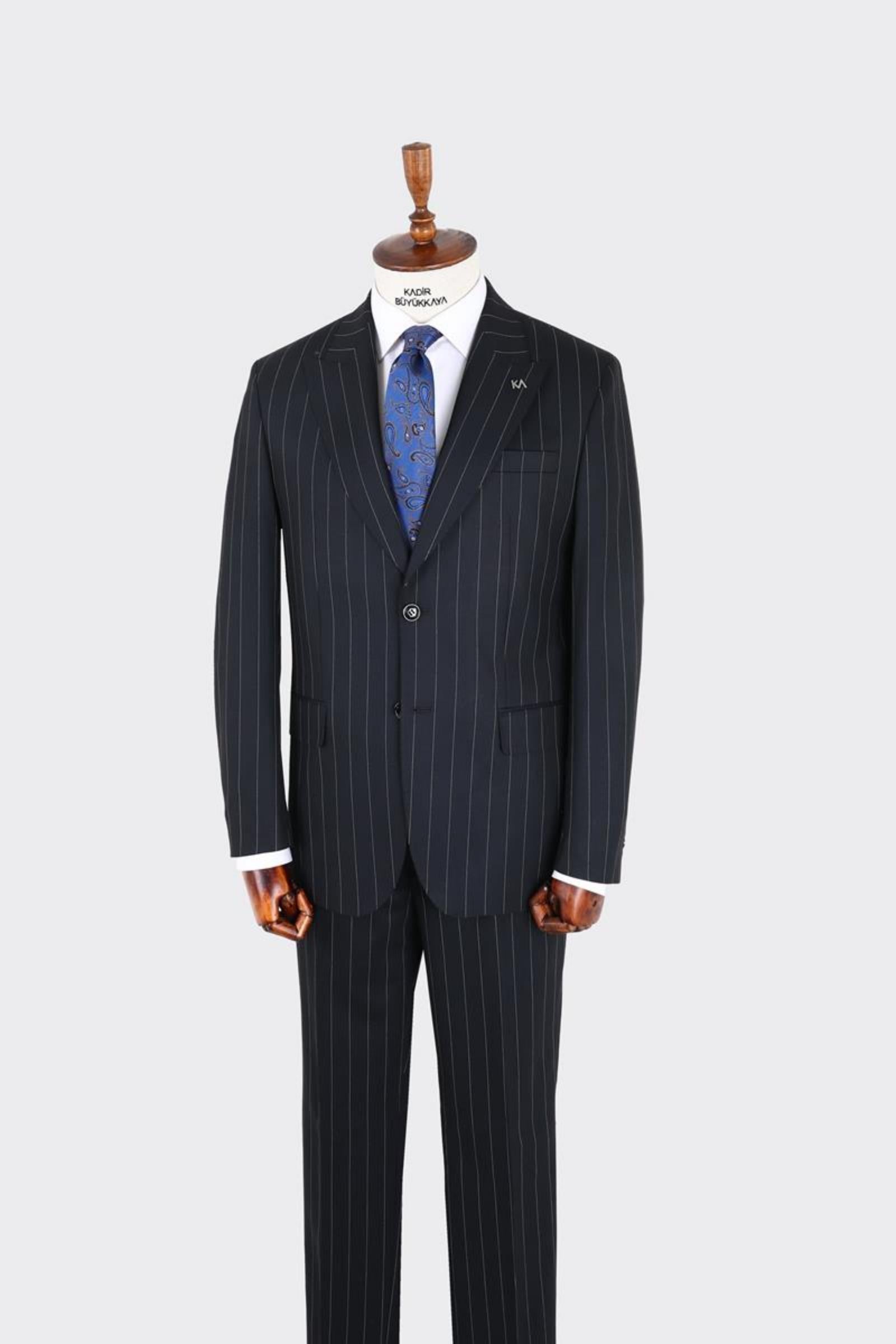 Erkek Kırlangıç Yaka İki Düğmeli  Takım Elbise-KAX1338W