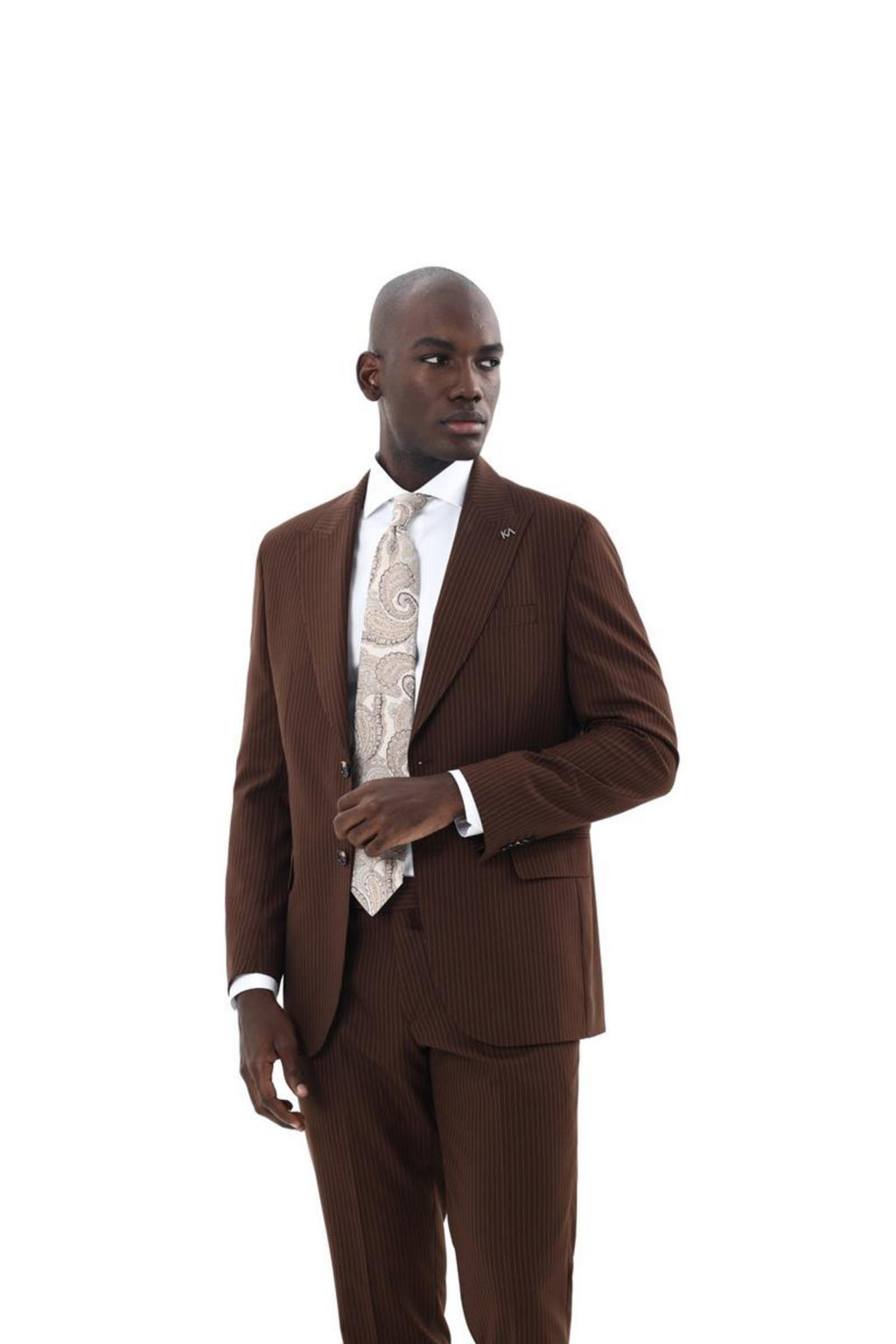 Erkek Kırlangıç Yaka İki Düğmeli  Takım Elbise-KAX1329W