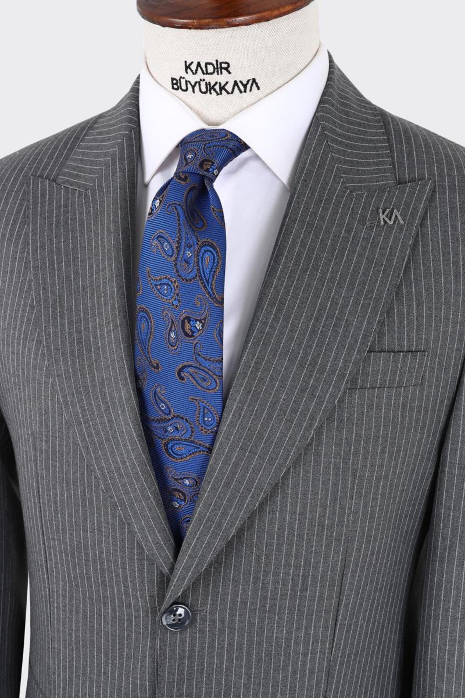 Erkek Kırlangıç Yaka İki Düğmeli  Takım Elbise-KAX1329W