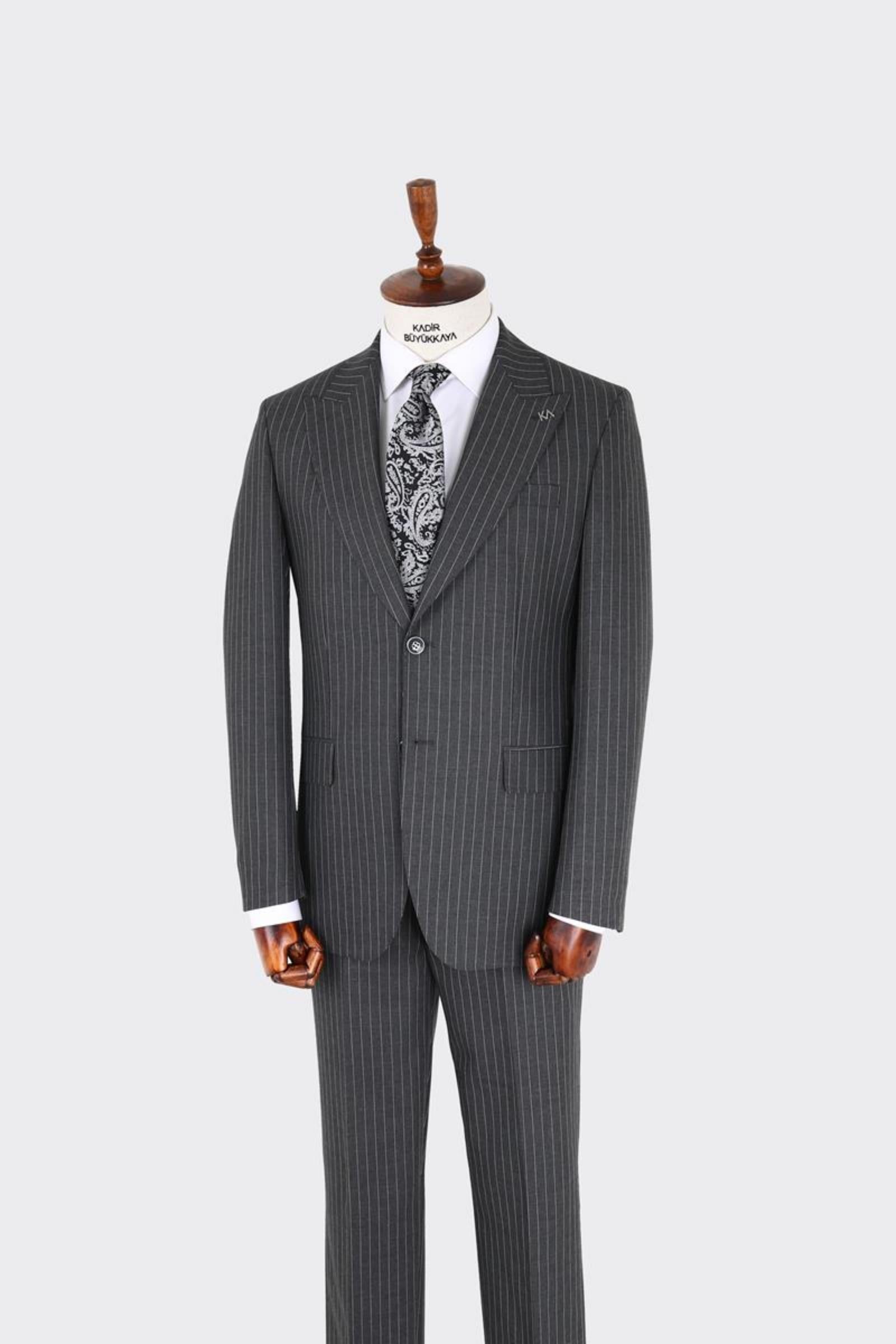 Erkek Kırlangıç Yaka İki Düğmeli  Takım Elbise-KAX1328W