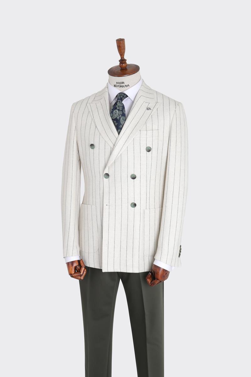 Kırlangıç Yaka Kruvaze Erkek Ceket-KAX5214S