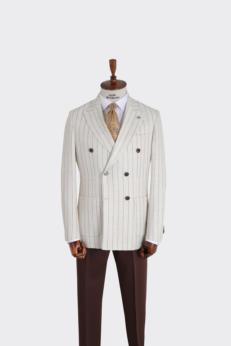 Kırlangıç Yaka Kruvaze Erkek Ceket-KAX5214S