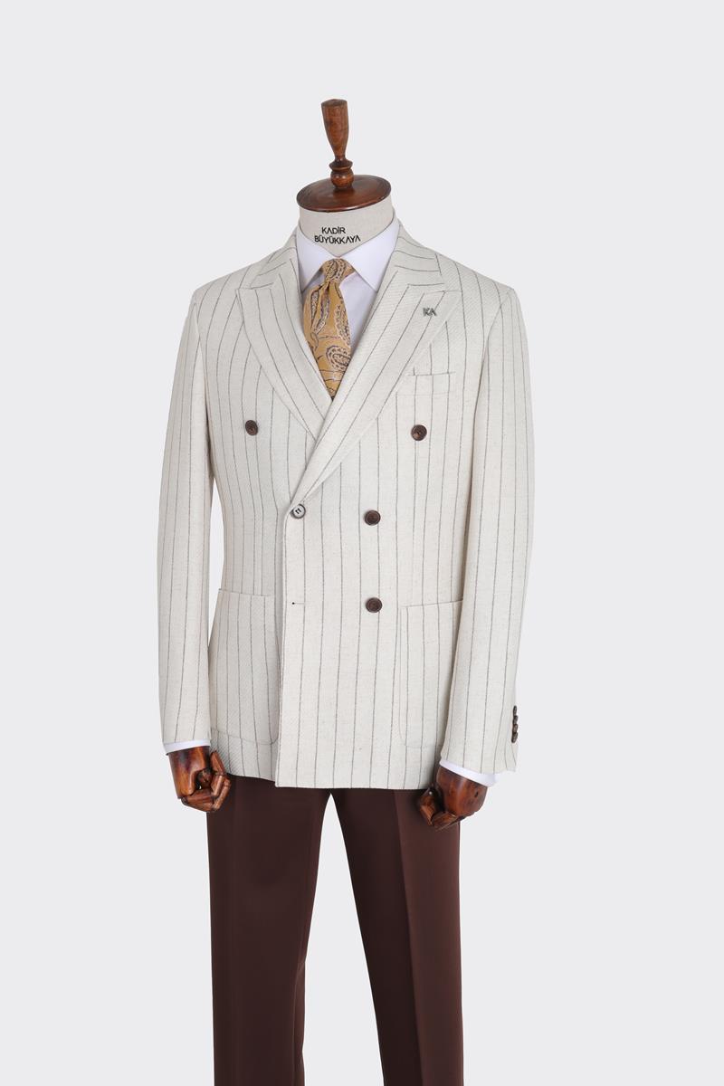 Kırlangıç Yaka Kruvaze Erkek Ceket-KAX5214S