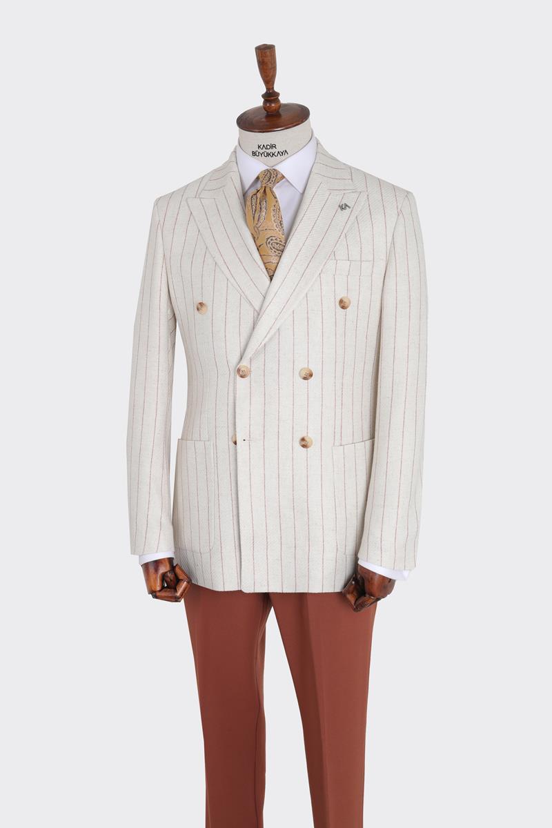 Kırlangıç Yaka Kruvaze Erkek Ceket-KAX5214S