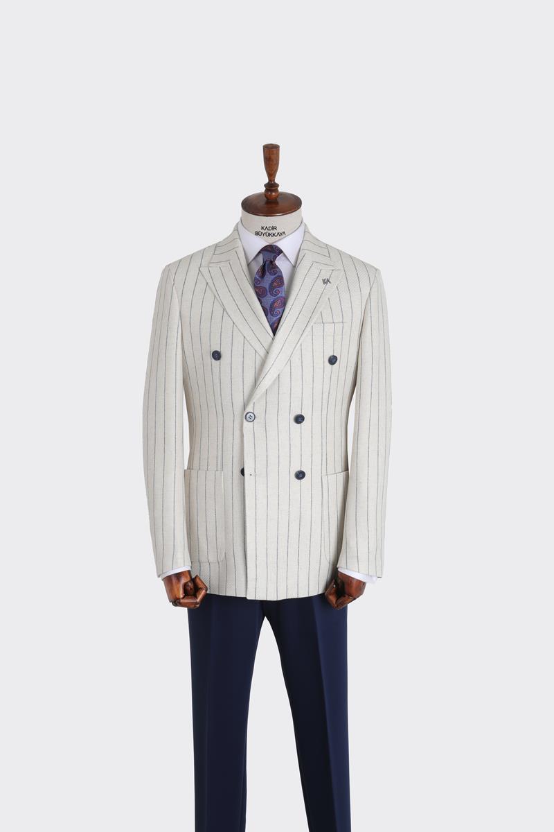 Kırlangıç Yaka Kruvaze Erkek Ceket-KAX5214S