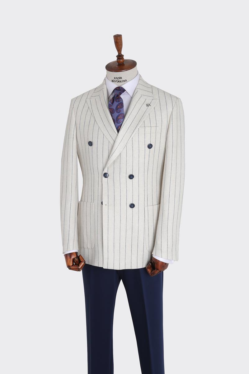 Kırlangıç Yaka Kruvaze Erkek Ceket-KAX5214S