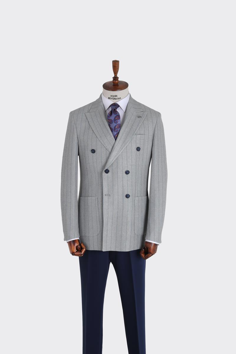 Kırlangıç Yaka Kruvaze Erkek Ceket-KAX5215S