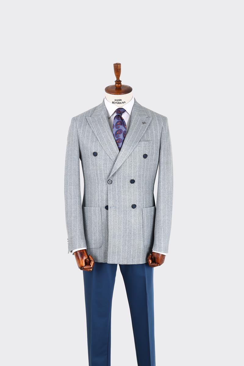 Kırlangıç Yaka Kruvaze Erkek Ceket-KAX5215S