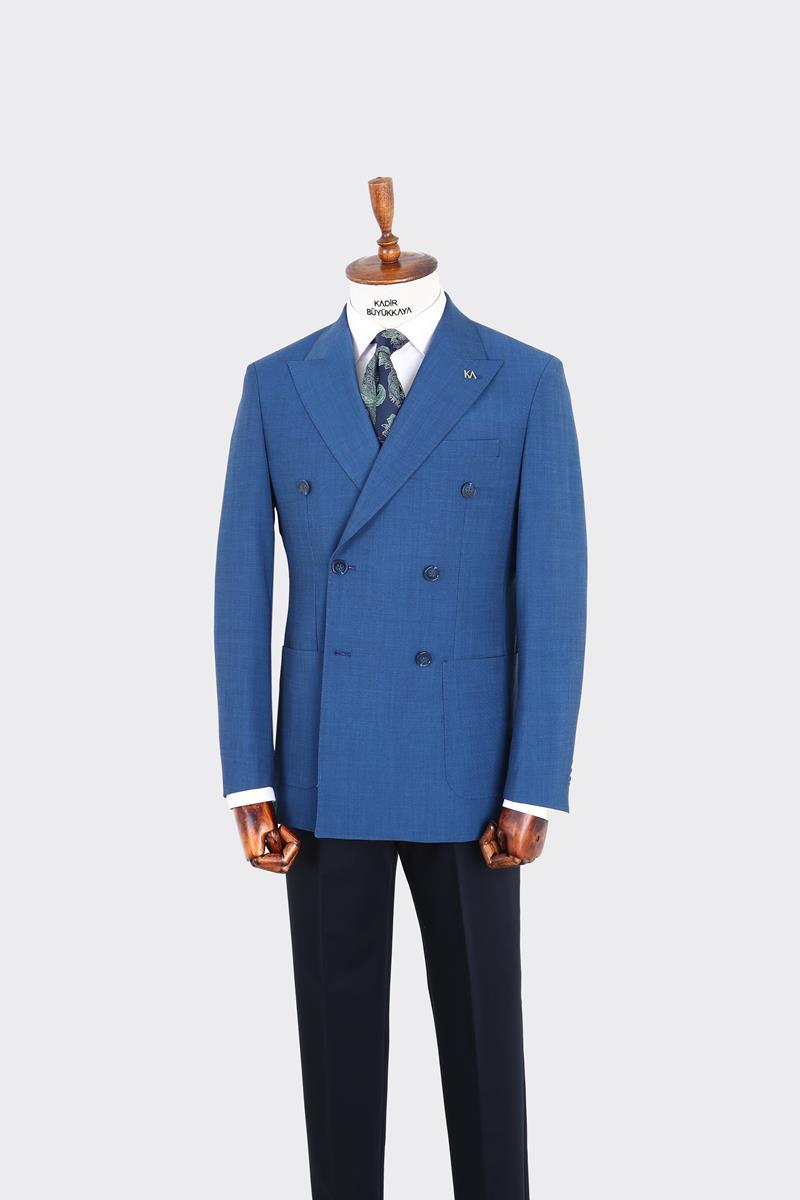 Kırlangıç Yaka Kruvaze Erkek Ceket-KAX5201S