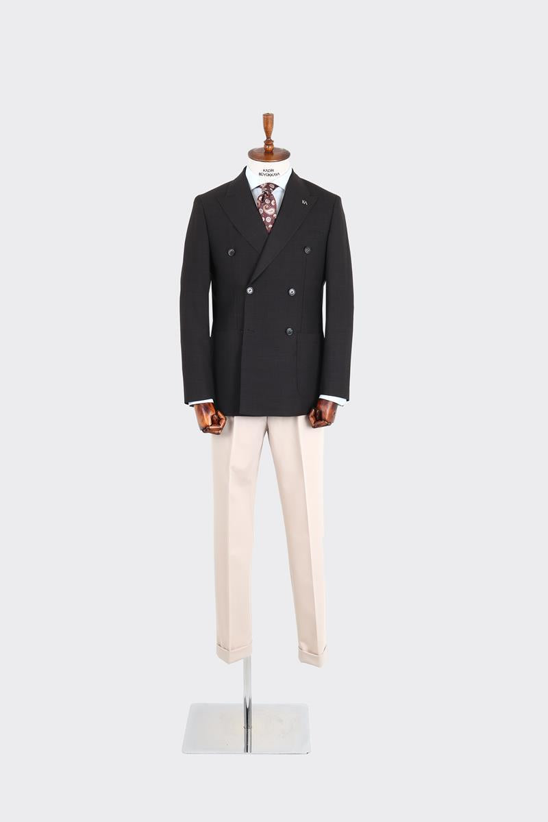 Kırlangıç Yaka Kruvaze Erkek Ceket-KAX5205S