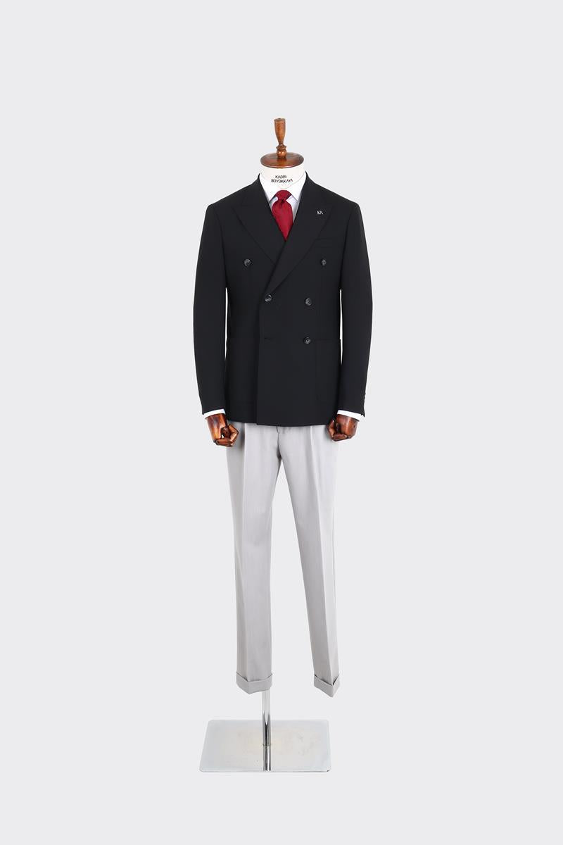 Kırlangıç Yaka Kruvaze Erkek Ceket-KAX5205S