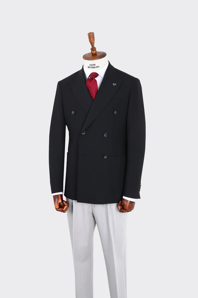Kırlangıç Yaka Kruvaze Erkek Ceket-KAX5205S