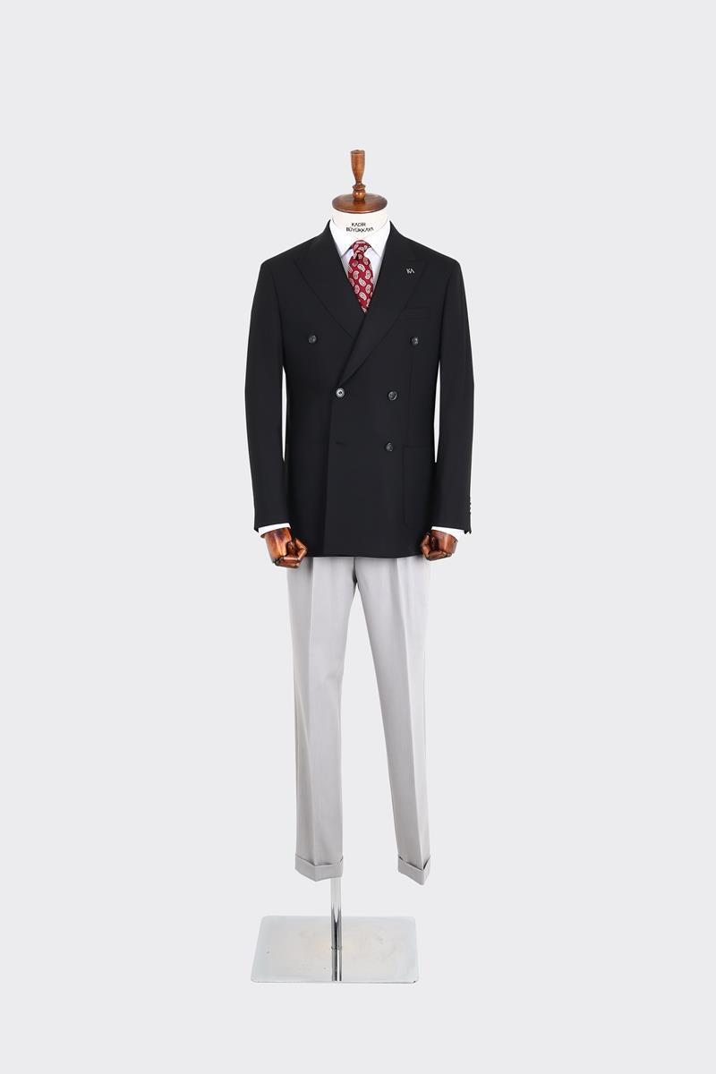 Kırlangıç Yaka Kruvaze Erkek Ceket-KAX5208S