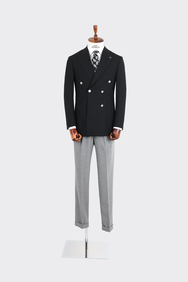 Kırlangıç Yaka Kruvaze Erkek Ceket-KAX5233S