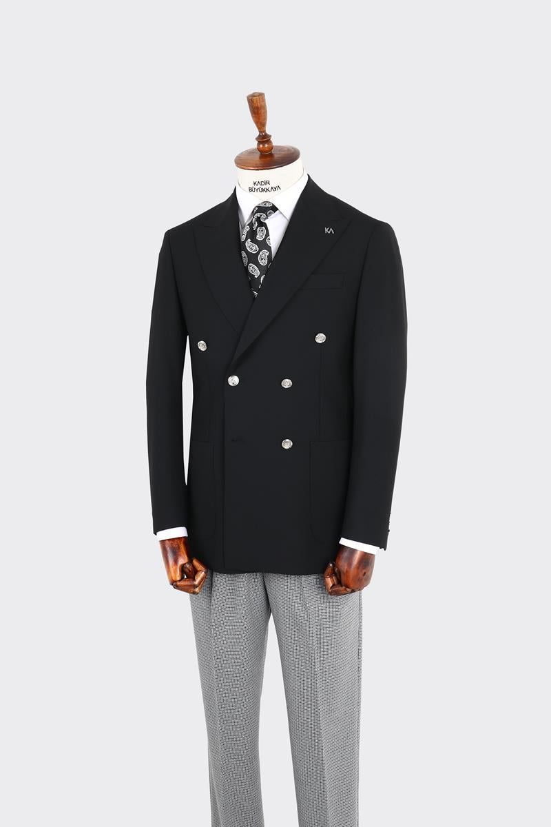 Kırlangıç Yaka Kruvaze Erkek Ceket-KAX5233S