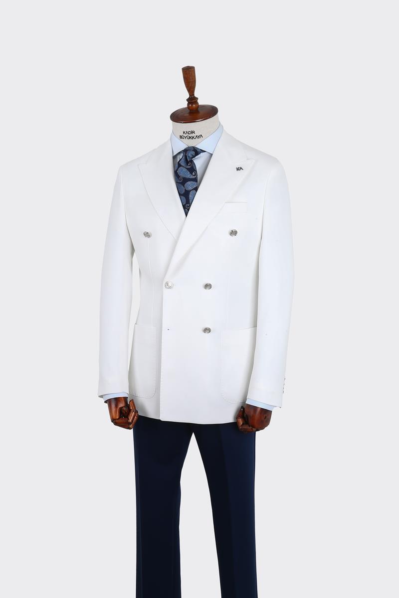 Kırlangıç Yaka Kruvaze Erkek Ceket-KAX5220S