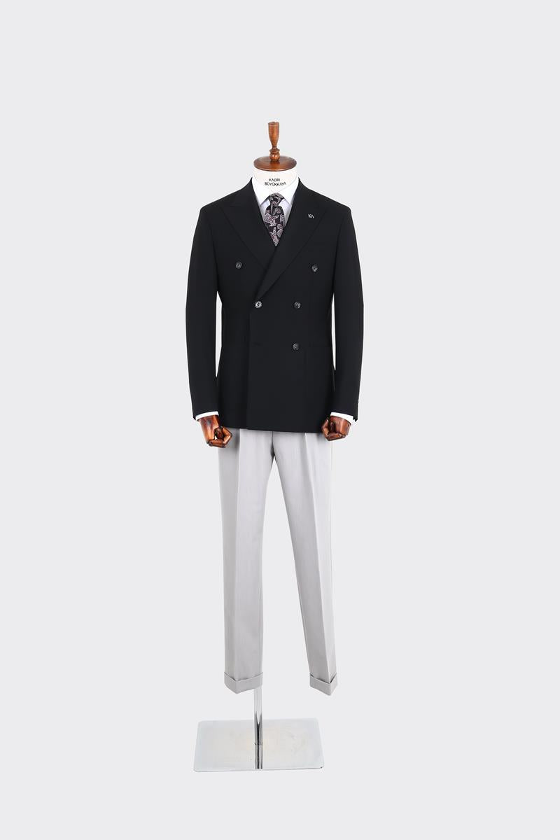 Kırlangıç Yaka Kruvaze Erkek Ceket-KAX5207S