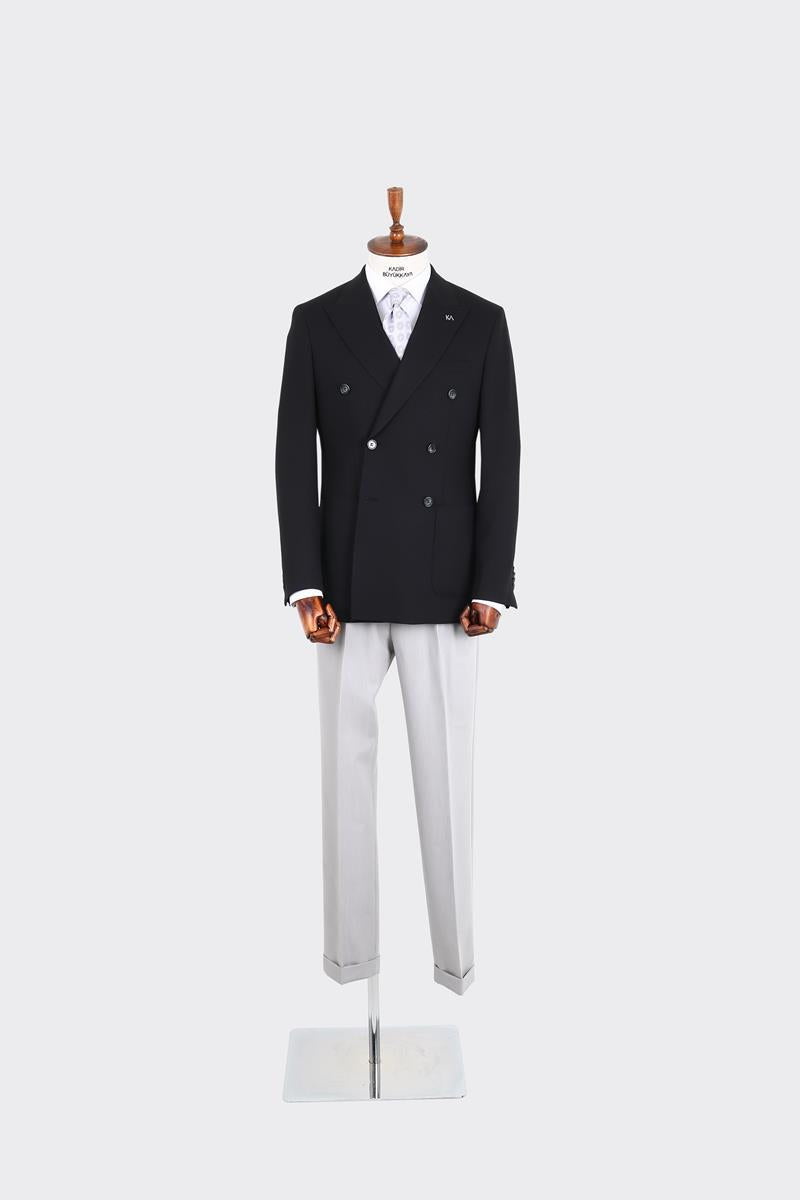 Kırlangıç Yaka Kruvaze Erkek Ceket-KAX5204S