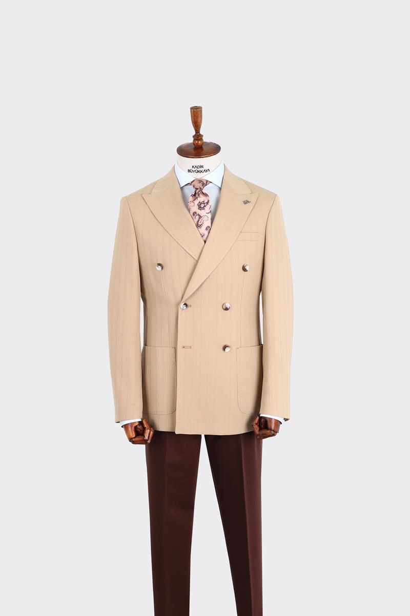 Kırlangıç Yaka Kruvaze Erkek Ceket-KAW5246W