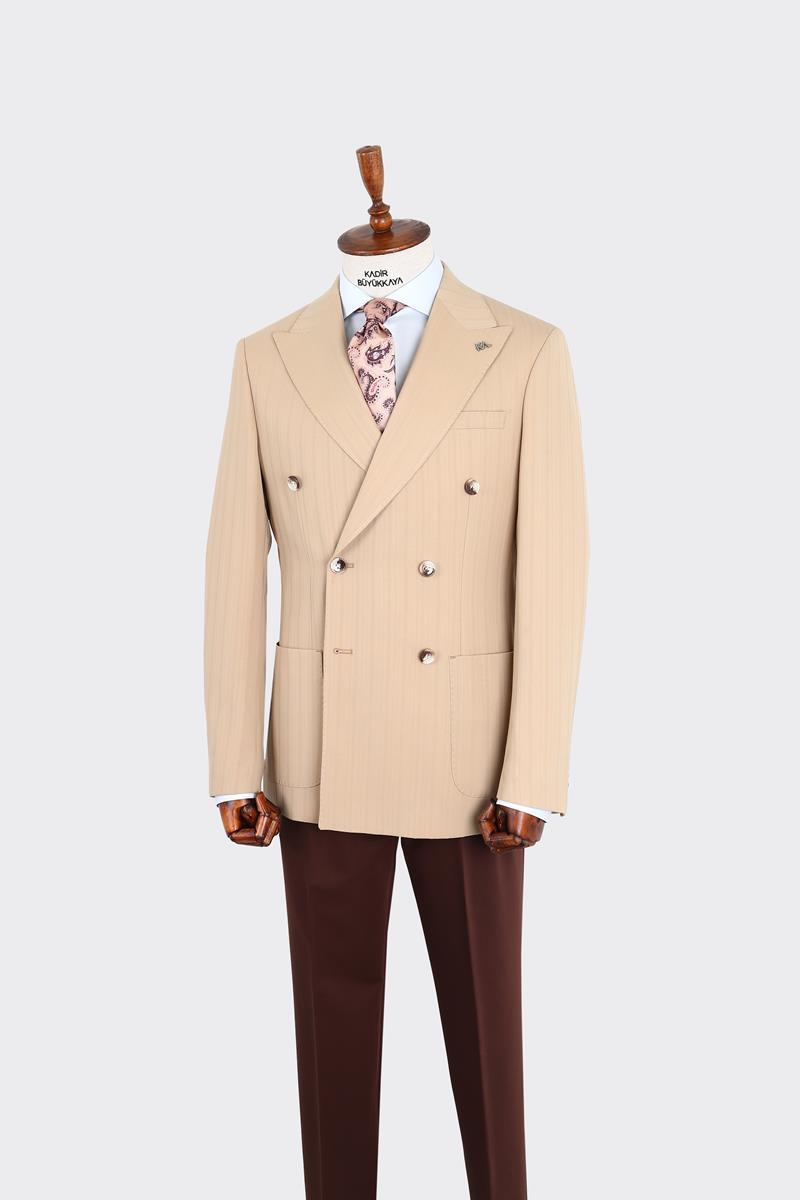 Kırlangıç Yaka Kruvaze Erkek Ceket-KAW5246W