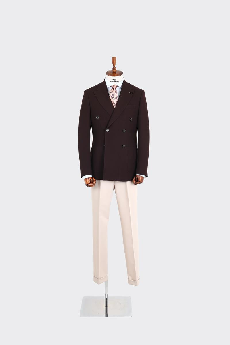 Kırlangıç Yaka Kruvaze Erkek Ceket-KAW5253W