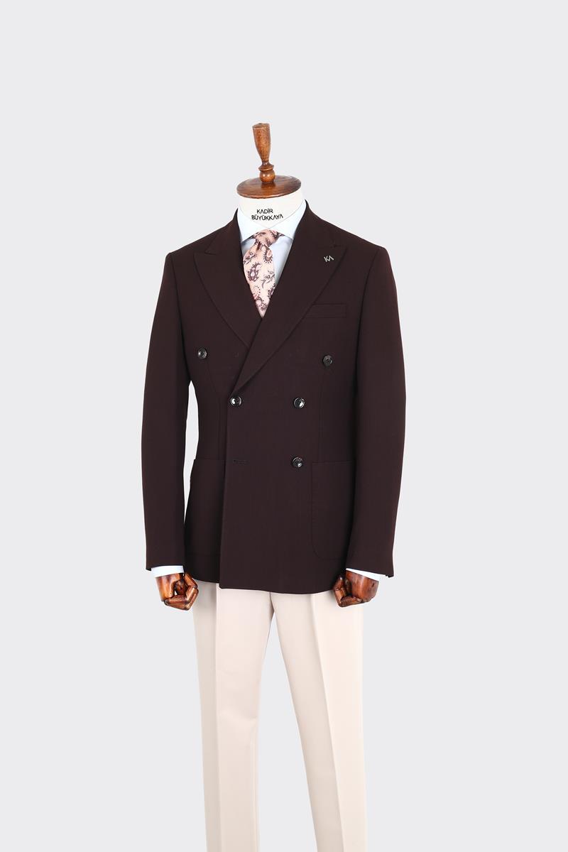 Kırlangıç Yaka Kruvaze Erkek Ceket-KAW5253W