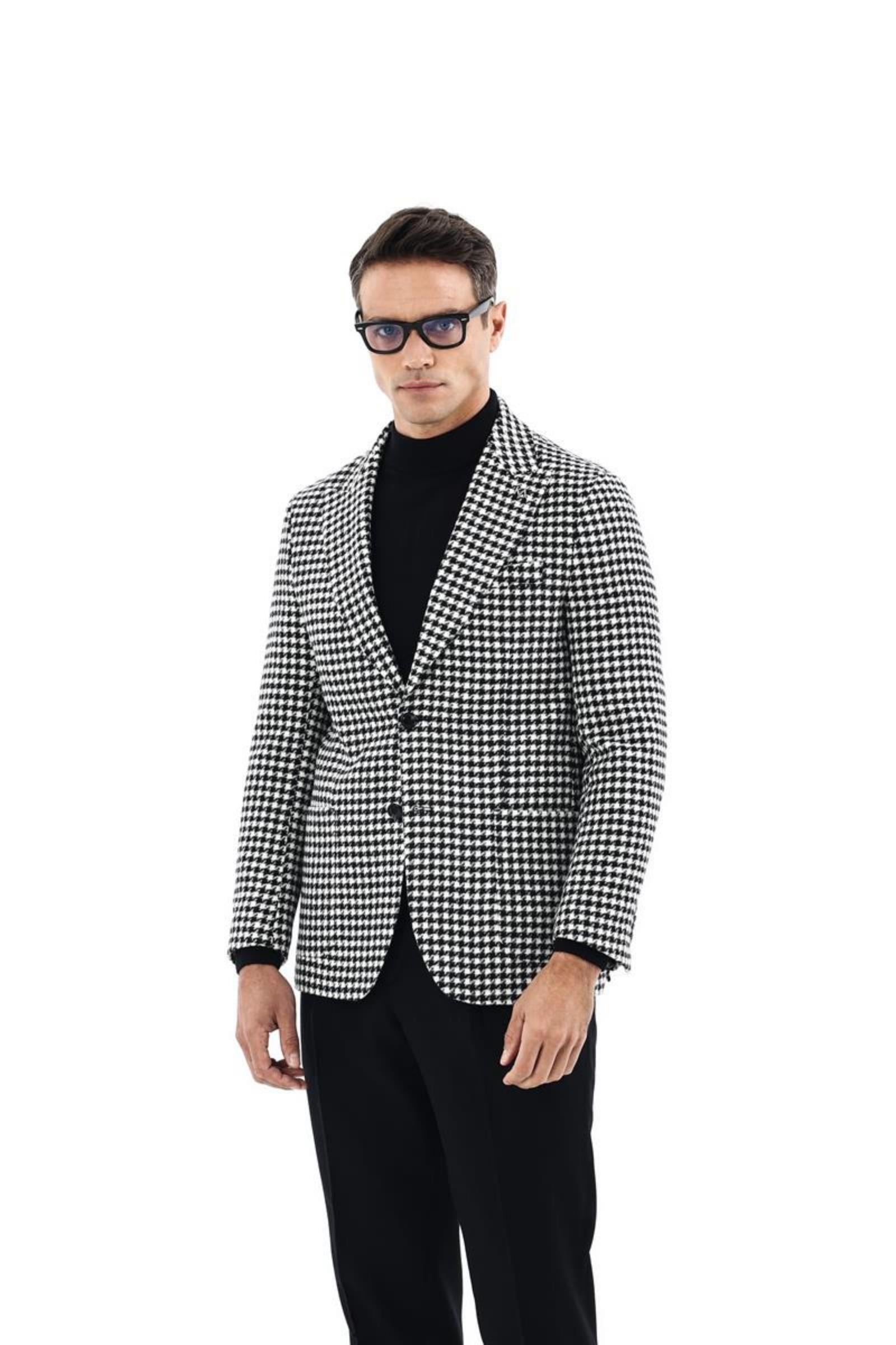 Kırlangıç Yaka Kruvaze Erkek Ceket-KAX5157W