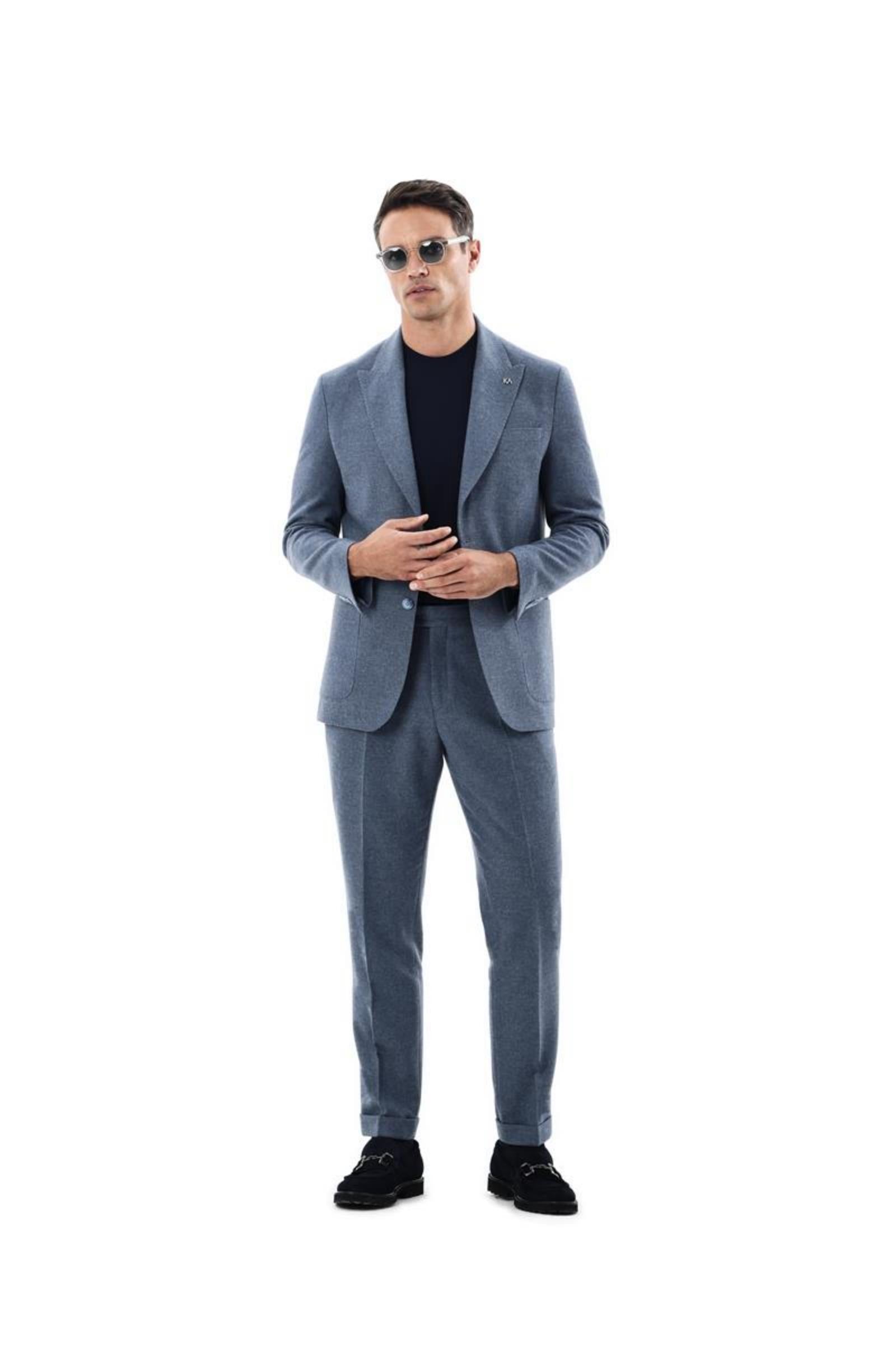 Kırlangıç Yaka Kruvaze Erkek Ceket-KAX5951W