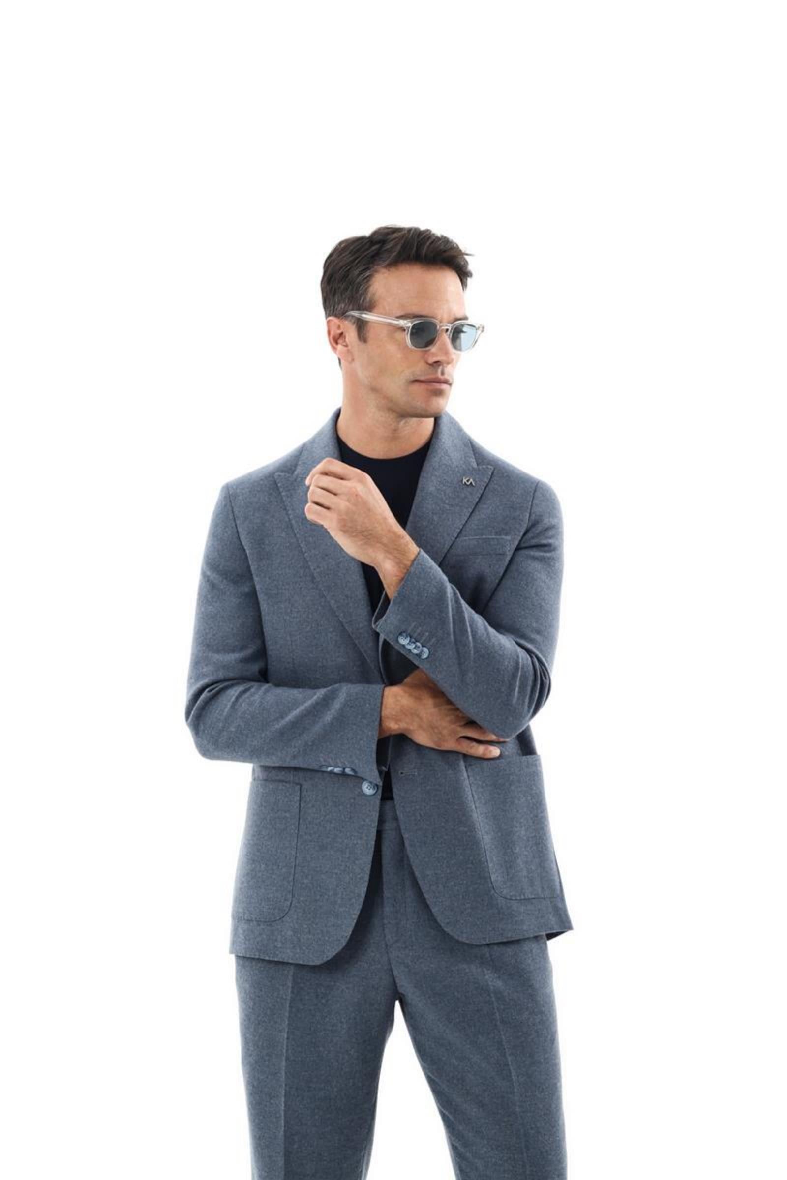 Kırlangıç Yaka Kruvaze Erkek Ceket-KAX5951W