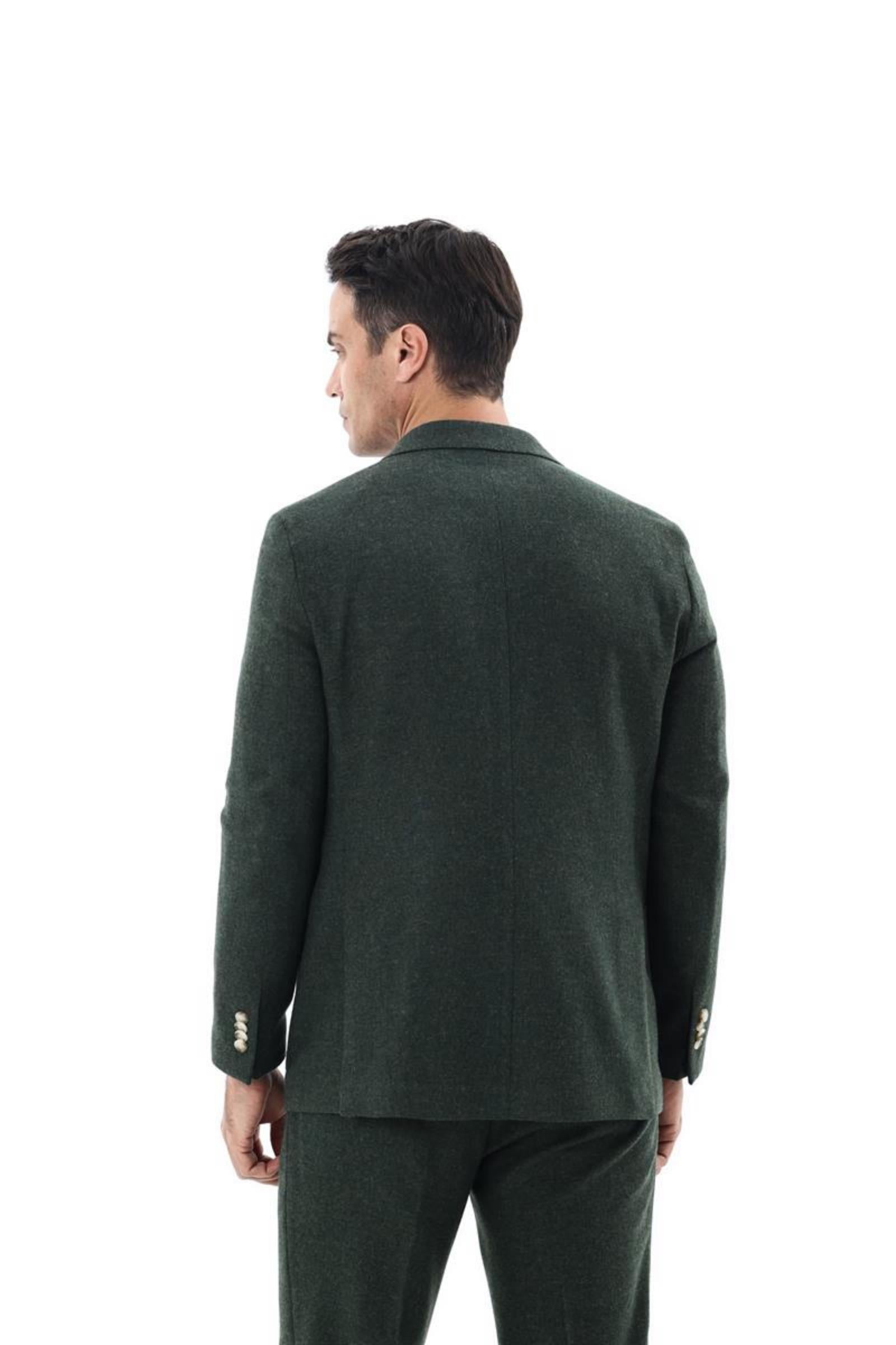 Kırlangıç Yaka Kruvaze Erkek Ceket-KAX5951W