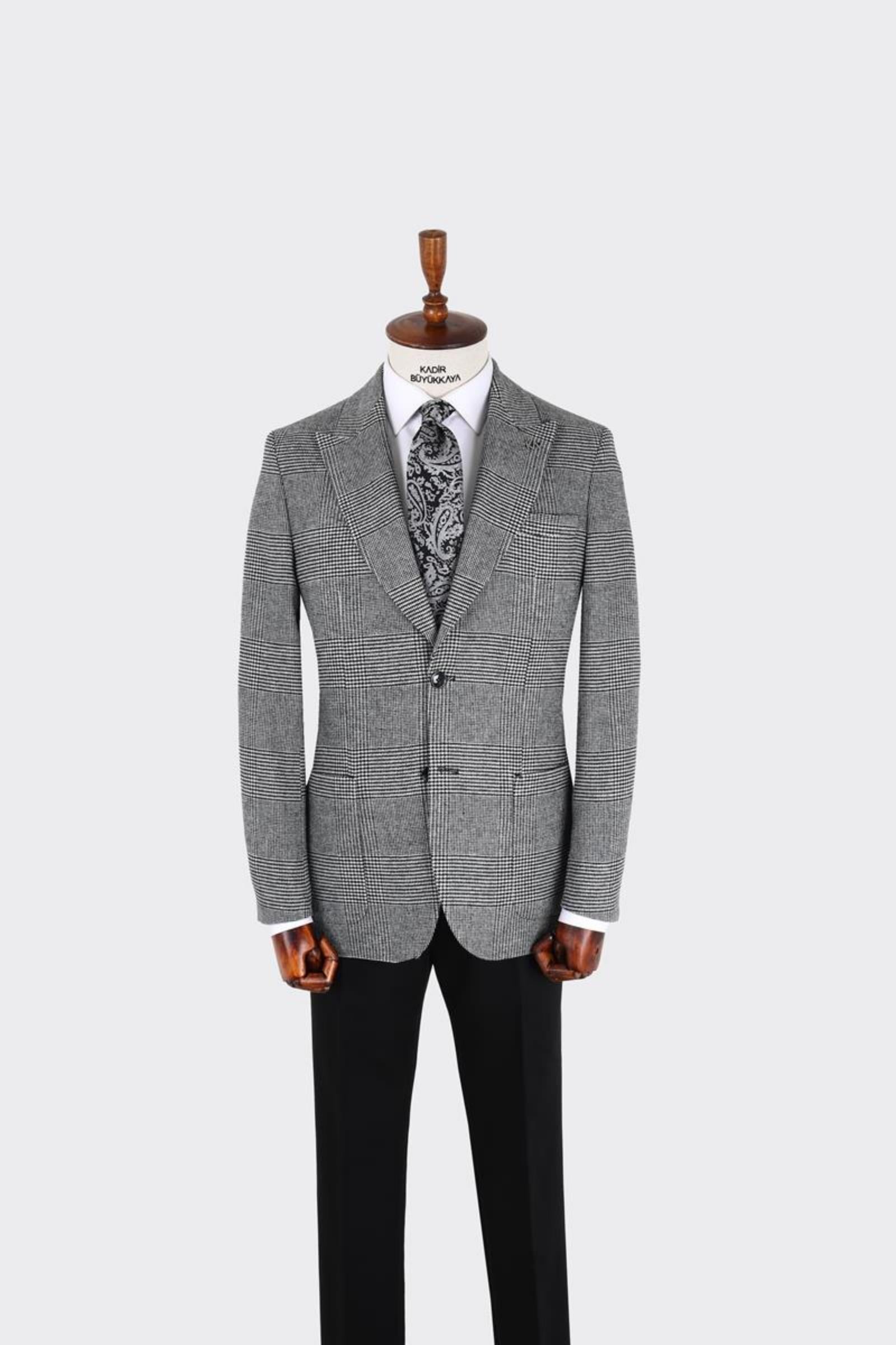 Kırlangıç Yaka Kruvaze Erkek Ceket-KAX5158W