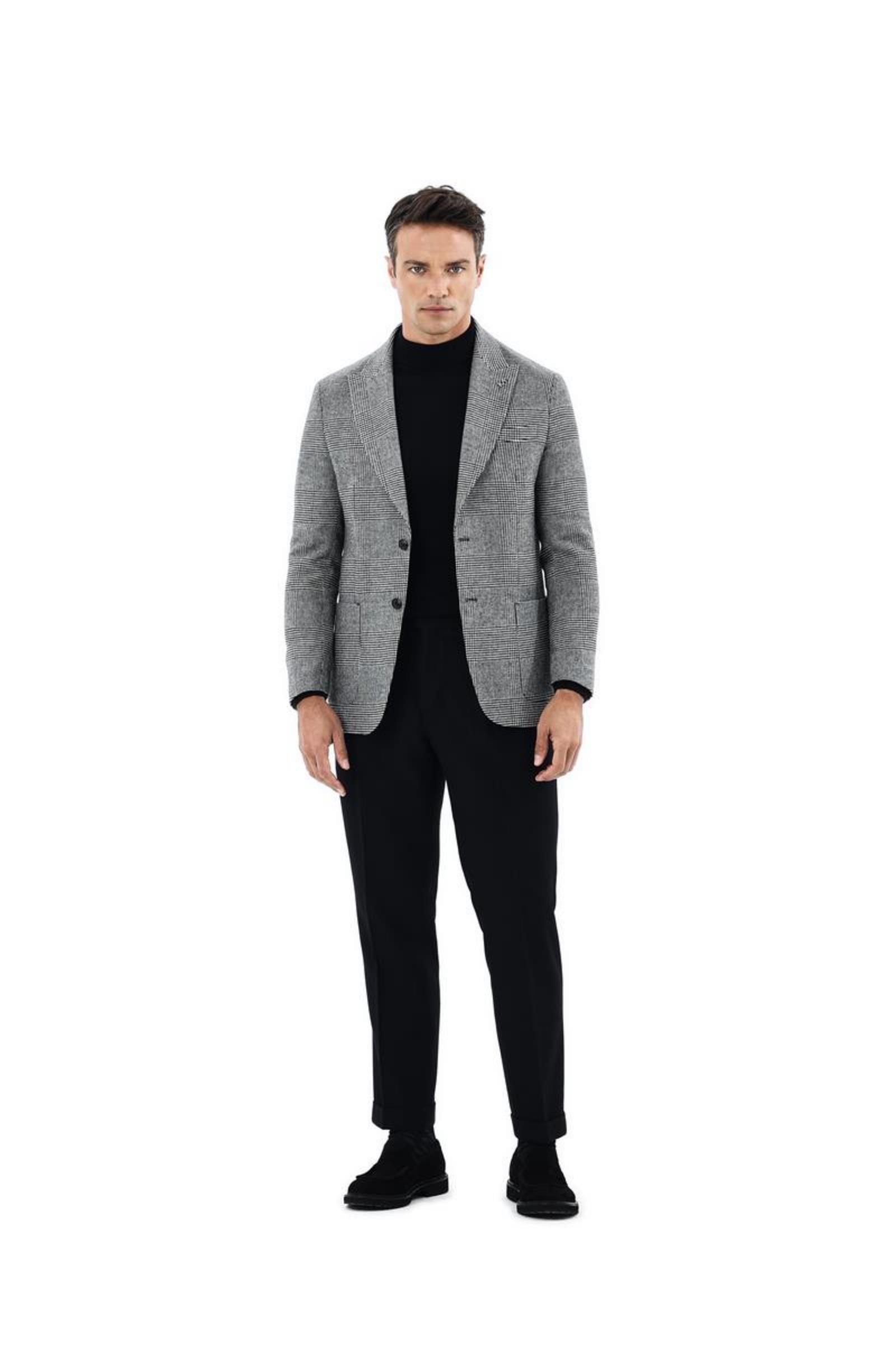 Kırlangıç Yaka Kruvaze Erkek Ceket-KAX5158W