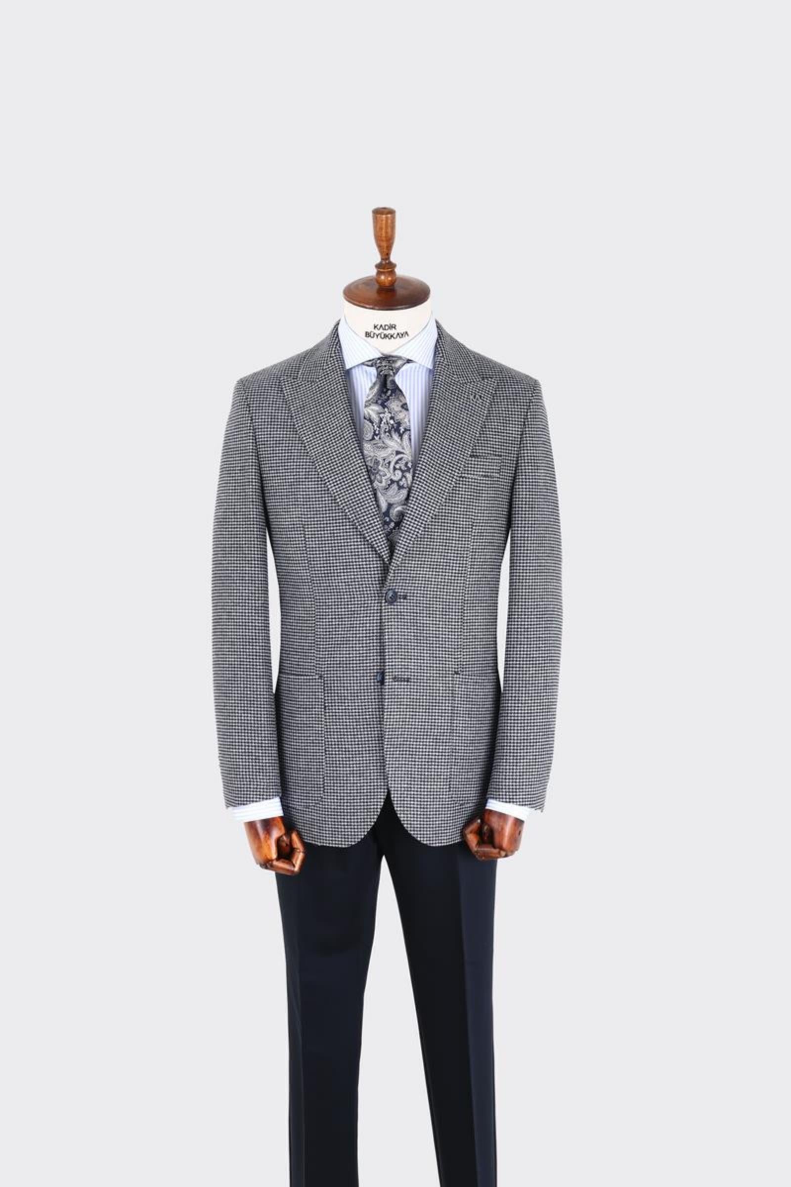 Erkek Kırlangıç Yaka Kruvaze  Ceket-KAX5956W