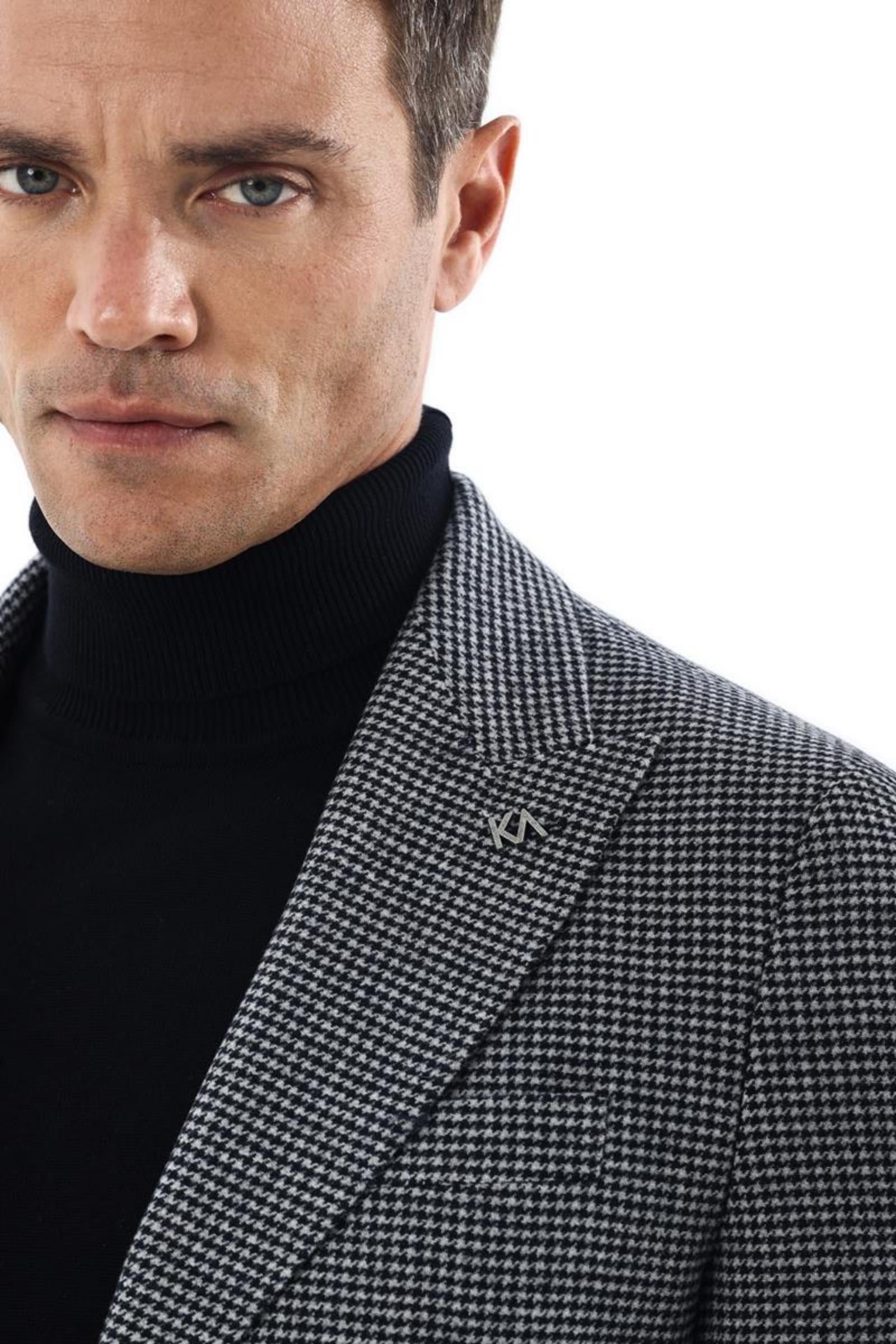 Erkek Kırlangıç Yaka Kruvaze  Ceket-KAX5956W