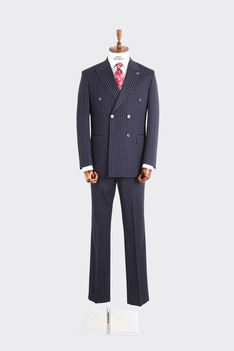 Kırlangıç Yaka Kruvaze Erkek Takım Elbise-KAX1203S