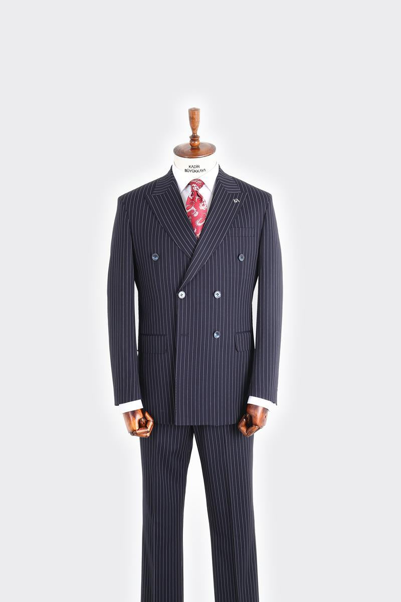 Kırlangıç Yaka Kruvaze Erkek Takım Elbise-KAX1203S