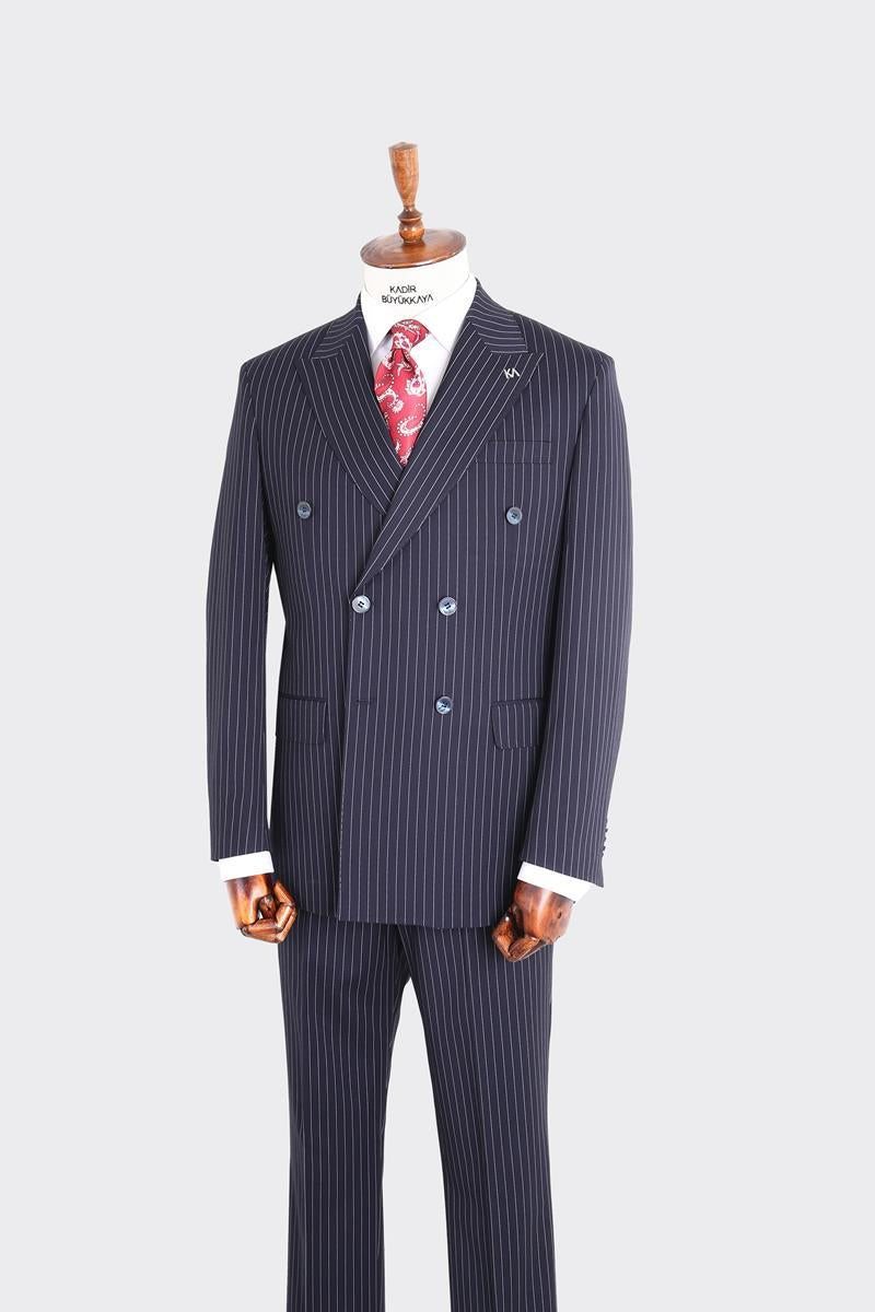 Kırlangıç Yaka Kruvaze Erkek Takım Elbise-KAX1203S