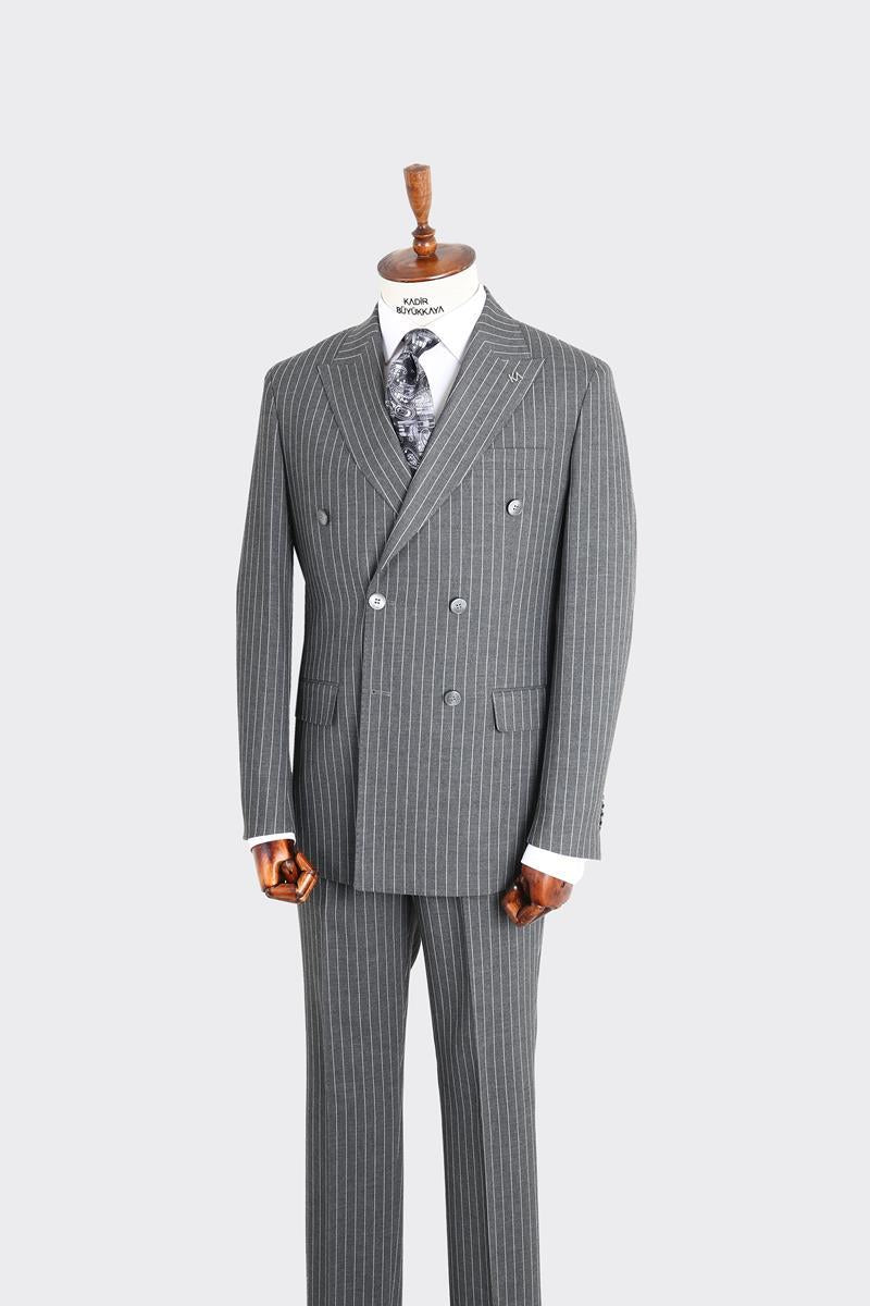 Kırlangıç Yaka Kruvaze Erkek Takım Elbise-KAX1204S