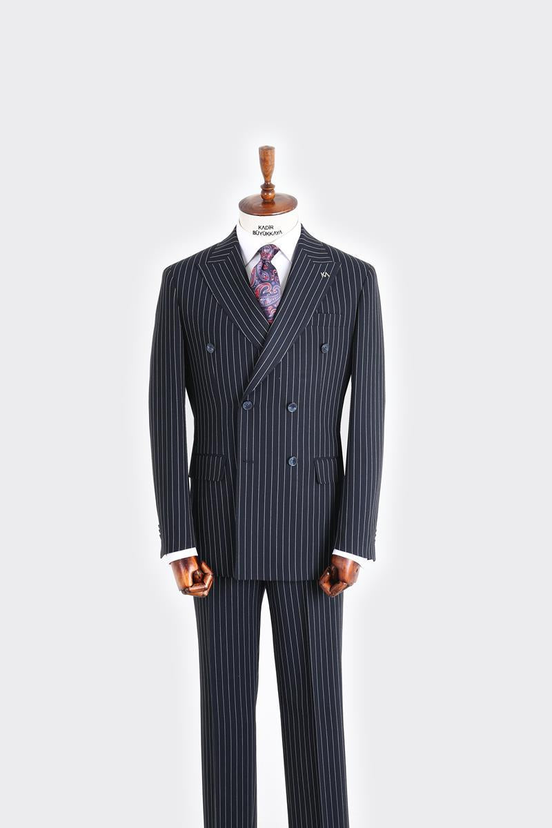 Kırlangıç Yaka Kruvaze Erkek Takım Elbise-KAX1204S