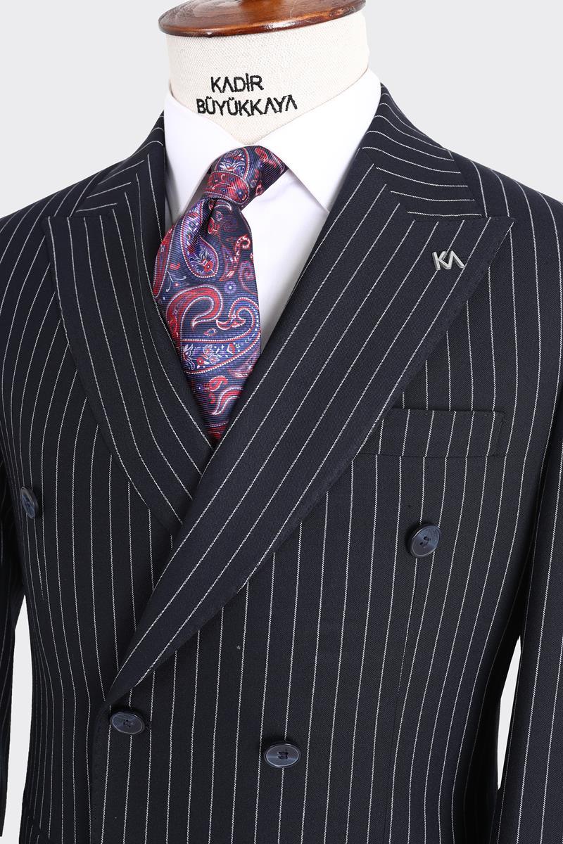 Kırlangıç Yaka Kruvaze Erkek Takım Elbise-KAX1204S
