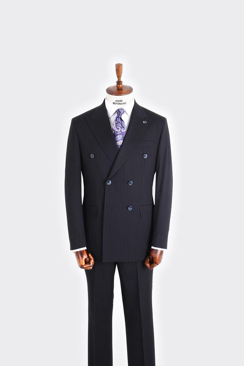 Kırlangıç Yaka Kruvaze Erkek Takım Elbise-KAX1205S
