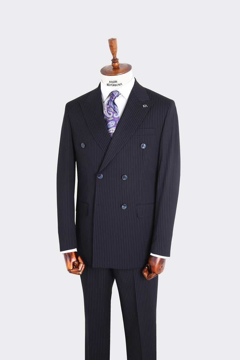 Kırlangıç Yaka Kruvaze Erkek Takım Elbise-KAX1205S