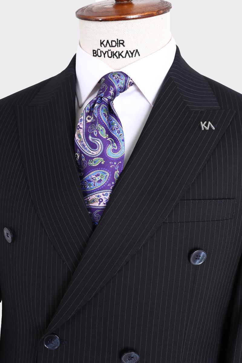 Kırlangıç Yaka Kruvaze Erkek Takım Elbise-KAX1205S